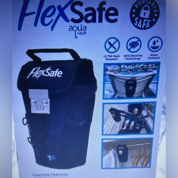 FlexSafe Portable travel safe byAquaVault. Safe RFID. Watersplash resistant.Blk. - Picture 6 of 9